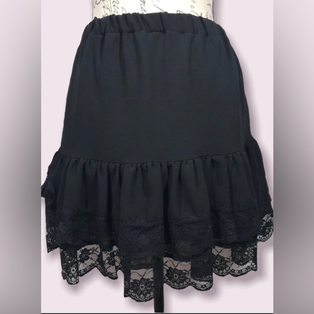 Colza, Lace Trim Skirt, Size Large